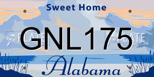 GNL175 Alabama License Plate