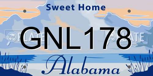 GNL178 Alabama License Plate