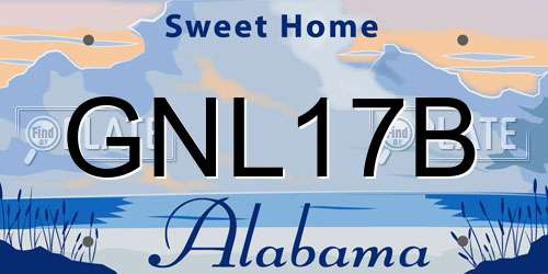 GNL17B Alabama License Plate