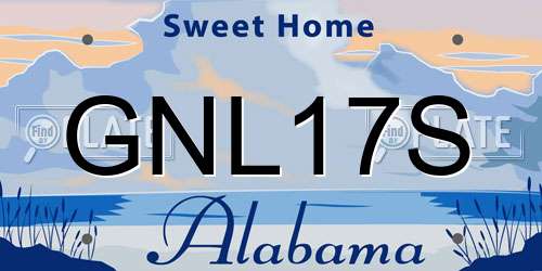 GNL17S Alabama License Plate