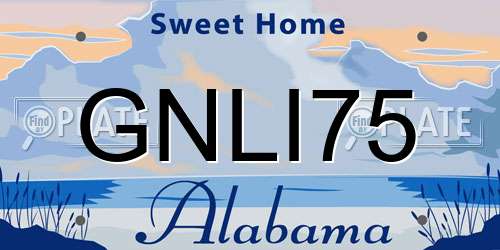 GNLI75 Alabama License Plate