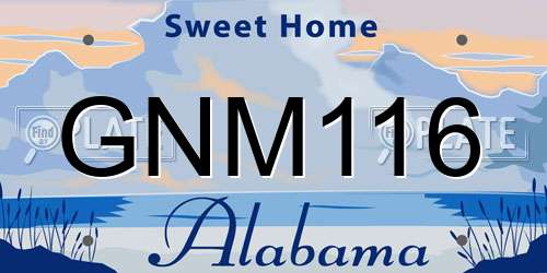 GNM116 Alabama License Plate