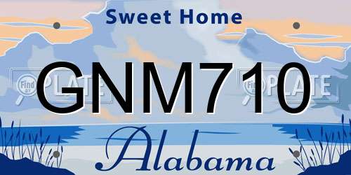 GNM710 Alabama License Plate
