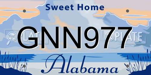 GNN977 Alabama License Plate