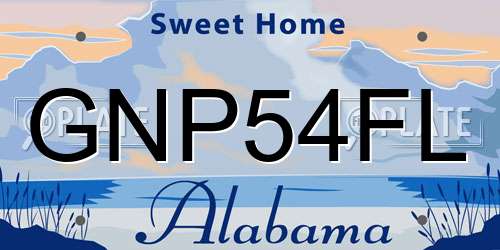 GNP54FL Alabama License Plate