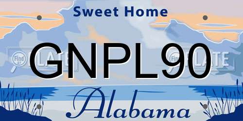 GNPL90 Alabama License Plate