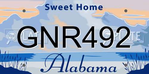 GNR492 Alabama License Plate