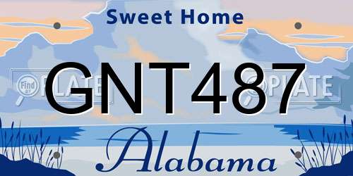 GNT487 Alabama License Plate