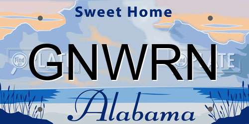 GNWRN Alabama License Plate