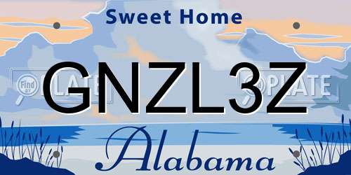 GNZL3Z Alabama License Plate