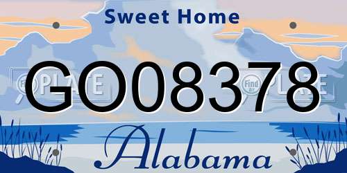 GO08378 Alabama License Plate