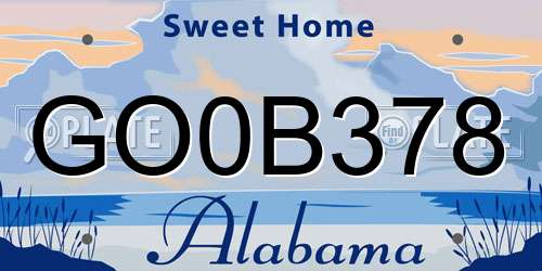 GO0B378 Alabama License Plate