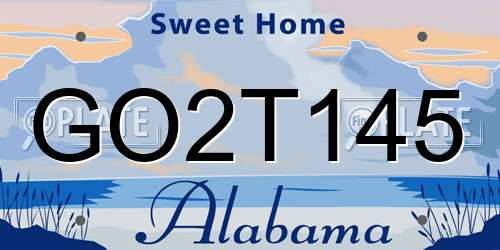 GO2T145 Alabama License Plate