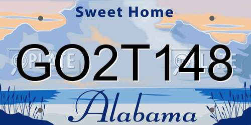 GO2T148 Alabama License Plate