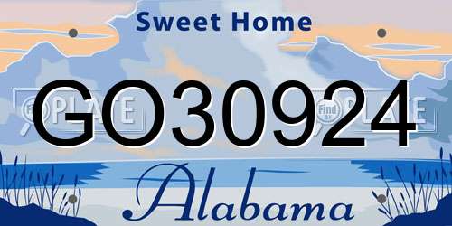 GO30924 Alabama License Plate