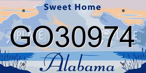 GO30974 Alabama License Plate