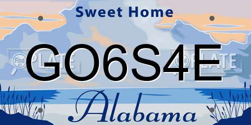 GO6S4E Alabama License Plate