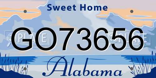 GO73656 Alabama License Plate