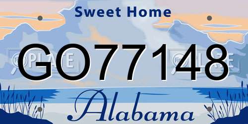 GO77148 Alabama License Plate