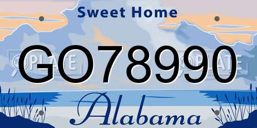 GO78990 Alabama License Plate