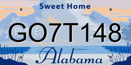 GO7T148 Alabama License Plate