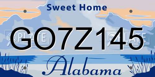 GO7Z145 Alabama License Plate