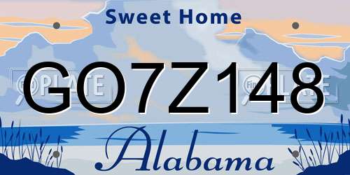 GO7Z148 Alabama License Plate