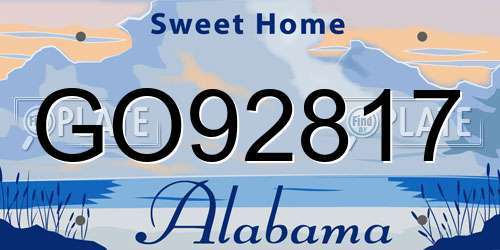 GO92817 Alabama License Plate