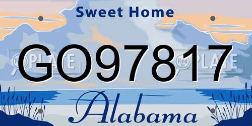 GO97817 Alabama License Plate