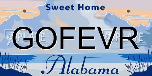GOFEVR Alabama License Plate