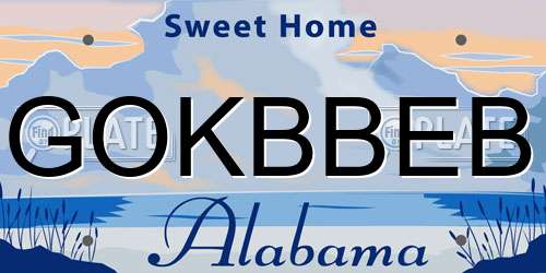 GOKBBEB Alabama License Plate
