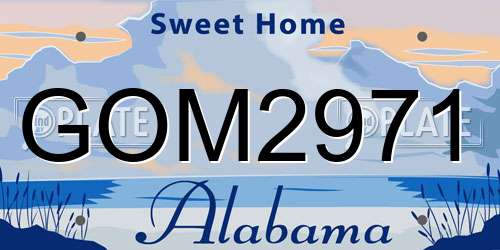 GOM2971 Alabama License Plate