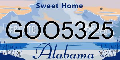 GOO5325 Alabama License Plate