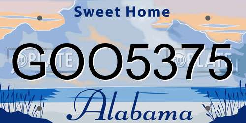 GOO5375 Alabama License Plate