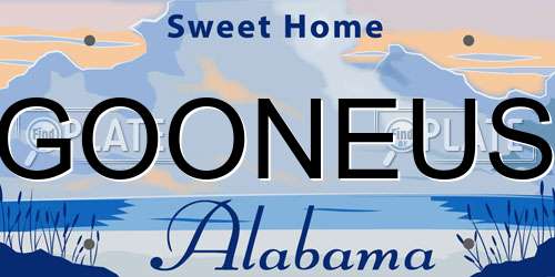 GOONEUS Alabama License Plate