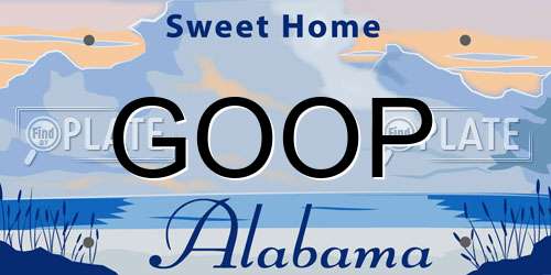 GOOP Alabama License Plate
