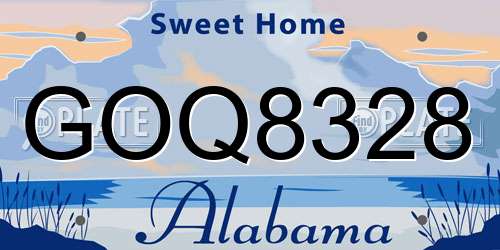 GOQ8328 Alabama License Plate