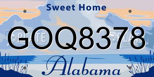 GOQ8378 Alabama License Plate