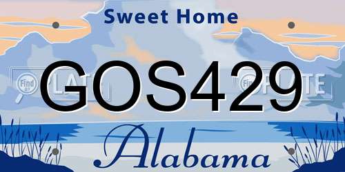 GOS429 Alabama License Plate