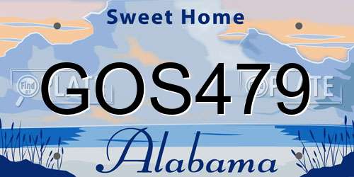 GOS479 Alabama License Plate
