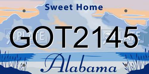 GOT2145 Alabama License Plate