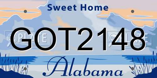 GOT2148 Alabama License Plate