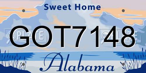GOT7148 Alabama License Plate