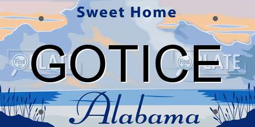 GOTICE Alabama License Plate