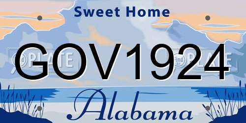 GOV1924 Alabama License Plate