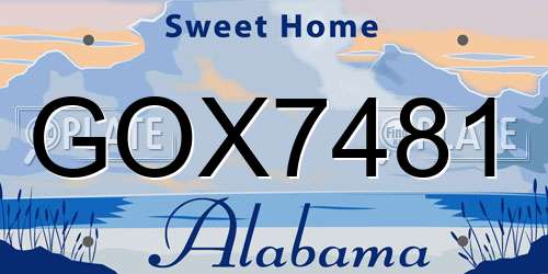 GOX7481 Alabama License Plate