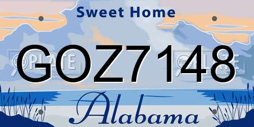 GOZ7148 Alabama License Plate
