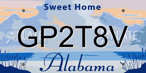GP2T8V Alabama License Plate