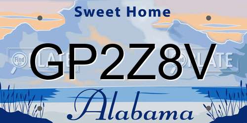 GP2Z8V Alabama License Plate
