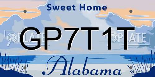 GP7T1T Alabama License Plate